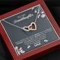To My Granddaughter, You Are Braver Than You Believe Interlocking Heart Necklace