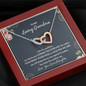 To My Loving Grandma You Mean The World To Me Interlocked Hearts Necklace | Gift from Granddaughter | Birthday, Christmas, & Mother's Day Gift for Grandma/Grandmother