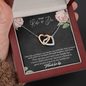 To My Ride Or Die Our Hearts Are Connected Interlocked Heart Necklace | Best Friend, Unbiological Sister, Bonus Sister Gift