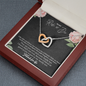 To My Ride Or Die Our Hearts Are Connected Interlocked Heart Necklace | Best Friend, Unbiological Sister, Bonus Sister Gift