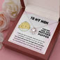 To My Mother Puffer Cute Love Knot Message Necklace for Mother | A Sentimental Letter To Mother | Mother's Day, Birthday Gift for Mom