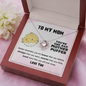 To My Mom, You're One Bad Mother Puffer Funny Mother's Day Love Knot Necklace | Gift For Mother