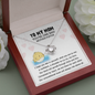 To My Mother Puffer Our Bond Will Persist Funny Mother's Day Love Knot Necklace | Gift For Mother