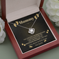 Mummy-To-Be, This Christmas I Am Snuggled In Your Tummy Love Knot Necklace | Pregnancy Gift for Friend | Necklace Gift for First Time Mummy