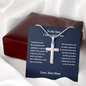 Gifts for Son Personalized Cross Necklace, Birthday Gifts For Son, From MomTo Son, Gifts To Son From Mom, Graduation Gifts