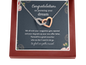Congratulations On Pursuing Your Dream So Glad Farewell To A Great Coworker Interlocking Hearts Necklace | Farewell Gift for Coworker | New Job Gift | Fresh Start Gift for Coworker