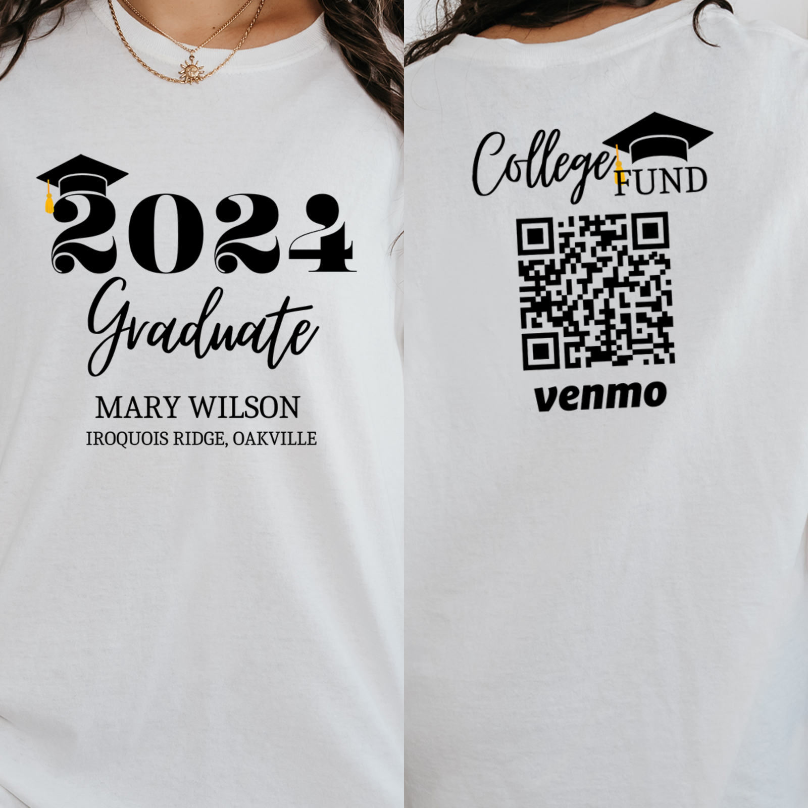 Custom 2024 Senior High School Graduation Shirt, College Fund Venmo Shirts, Education Fund Gift for Newly Graduates
