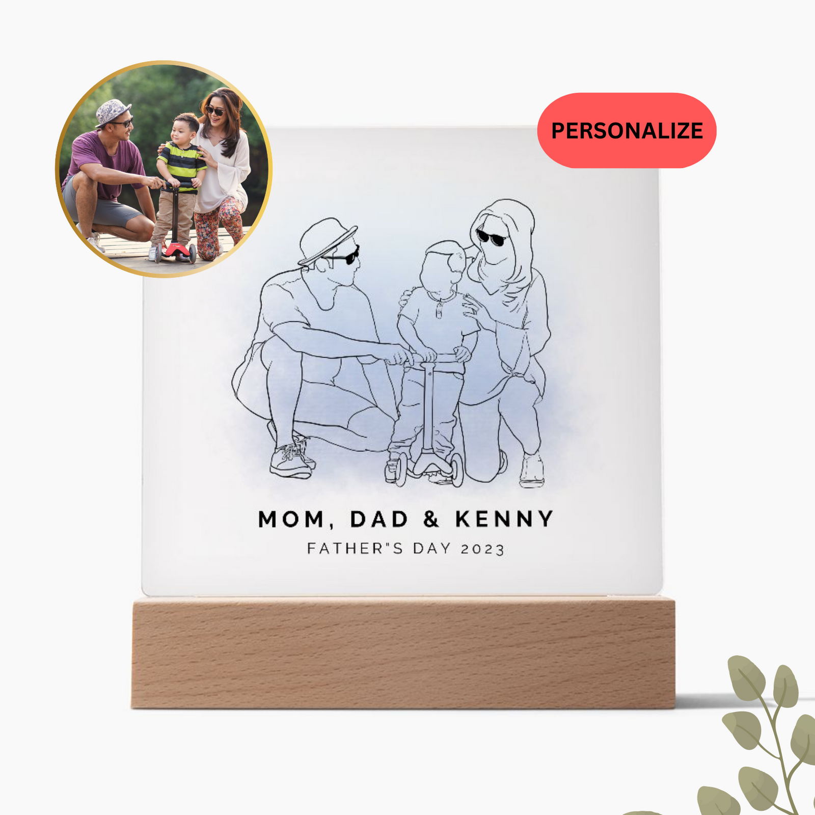 Custom Line Drawing Family Portrait Acrylic Plaque, Portrait From Photo, Anniversary Gift, Couple Gift, Gift For Couple, Family Portrait, Custom Drawing