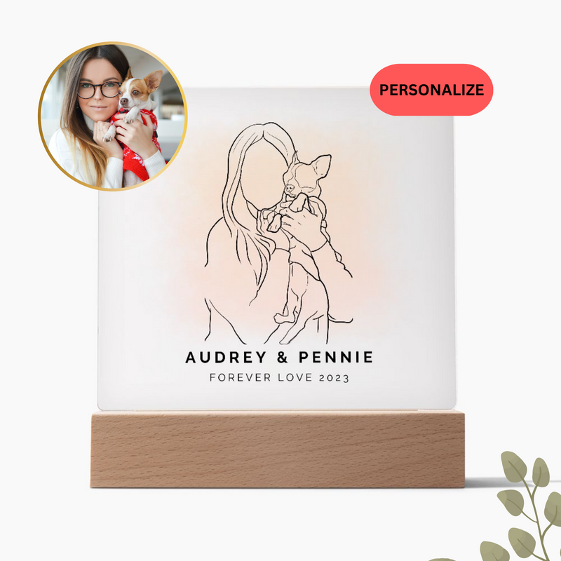 Custom Line Drawing Family Portrait Acrylic Plaque, Portrait From Photo, Anniversary Gift, Couple Gift, Gift For Couple, Family Portrait, Custom Drawing