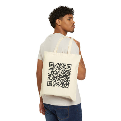 Fuck You QR Code Cotton Canvas Tote Bag, Funny Bag Gift Sarcastic Gift for Friends, Gift for Coworker, Adult Humor Funny Tote Bag