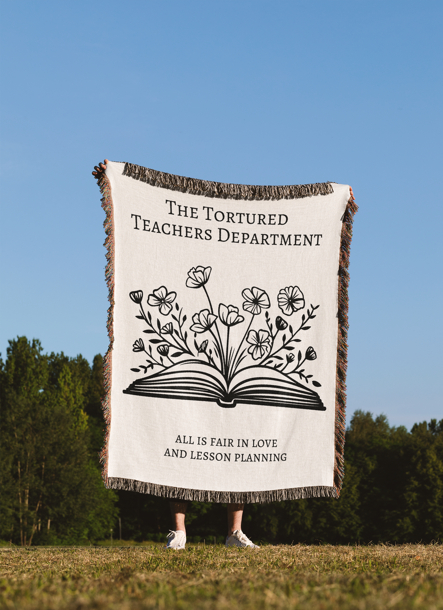 The Tortured Teachers Department Woven Blanket, Funny Teacher Gifts, Trendy Teacher Decor, End of School Gift for Her, Back to School