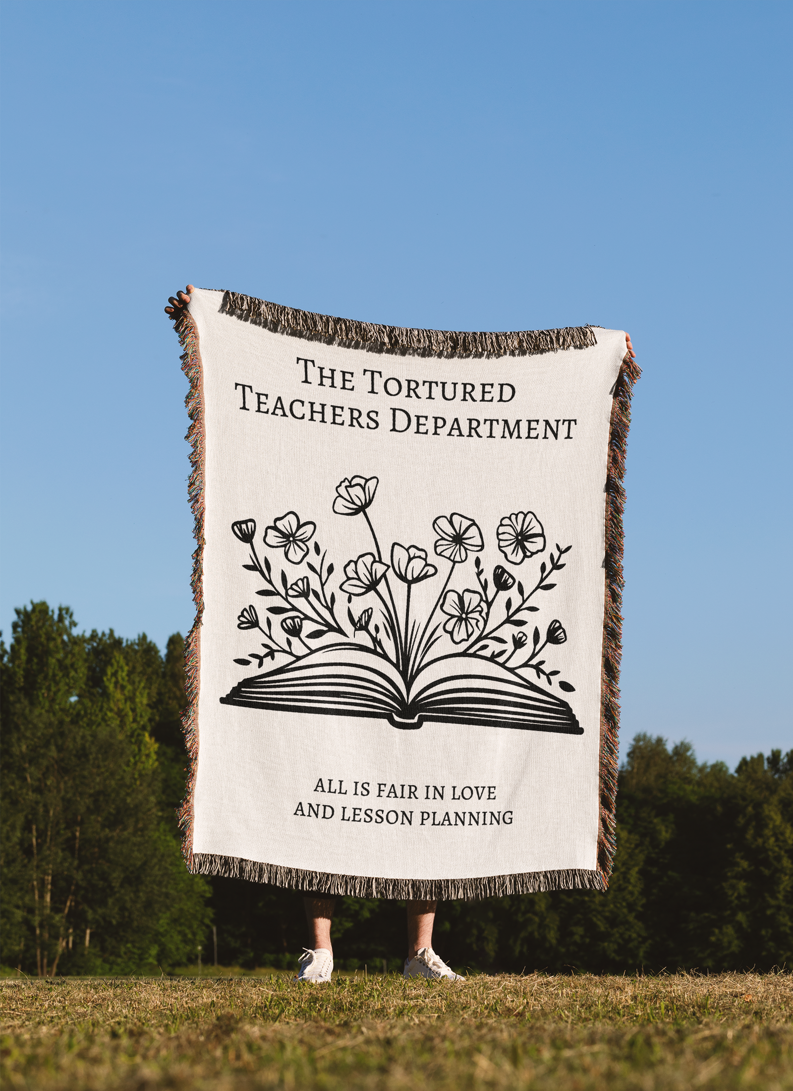 The Tortured Teachers Department Woven Blanket, Funny Teacher Gifts, Trendy Teacher Decor, End of School Gift for Her, Back to School