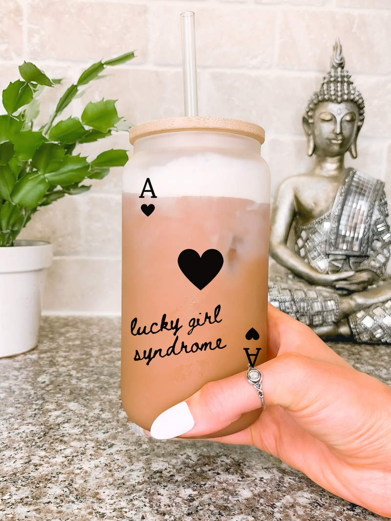 Lucky Girl Syndrome Mug, Manifestation Mug, Tiktok Lucky Girl Tumbler, Sassy Gift for Best Friend, Law of Attraction Playing Cards Cup