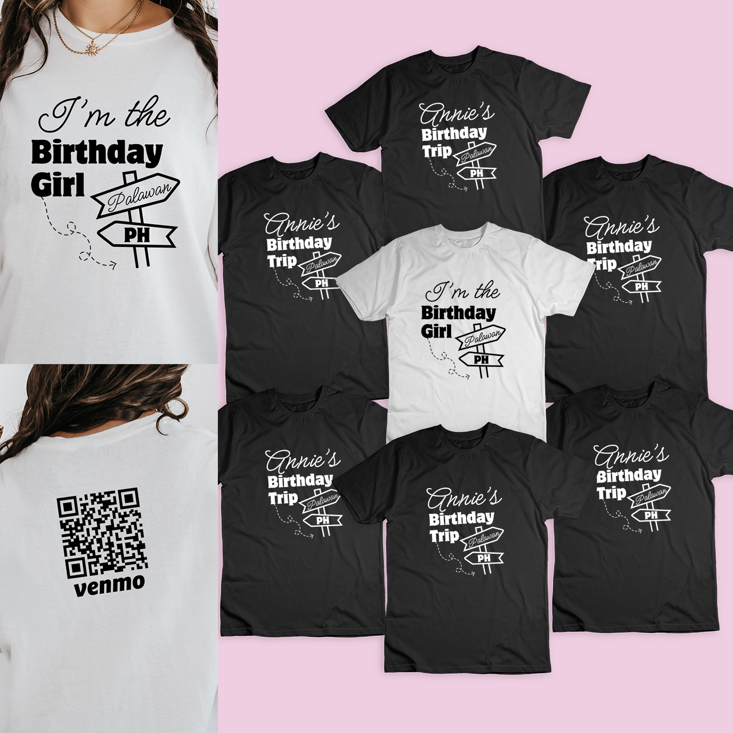 Personalized Birthday Trip Shirt, Custom Venmo Code Buy Me A Drink Shirts, Birthday Crew Girls Trip Shirts, Birthday Squad Shirts
