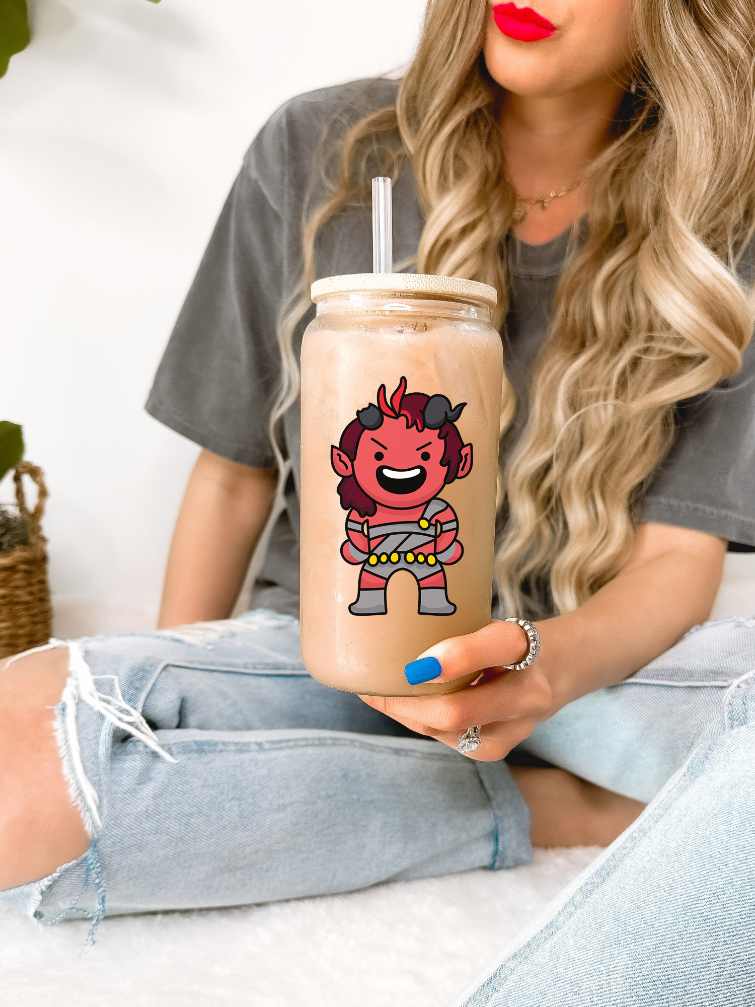 Funny Baldur's Gate Character Glass Mug, Gaming Gift for Girlfriend, Video Game Lover Tumbler, Christmas Gift for Her
