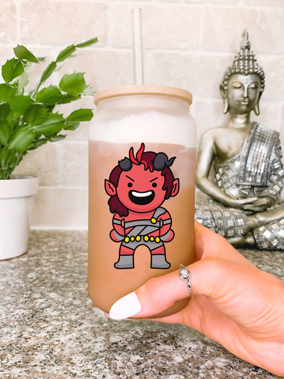 Funny Baldur's Gate Character Glass Mug, Gaming Gift for Girlfriend, Video Game Lover Tumbler, Christmas Gift for Her