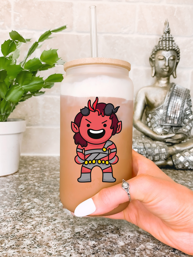 Funny Baldur's Gate Character Glass Mug, Gaming Gift for Girlfriend, Video Game Lover Tumbler, Christmas Gift for Her