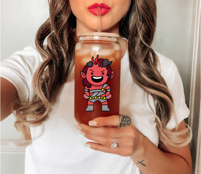 Funny Baldur's Gate Character Glass Mug, Gaming Gift for Girlfriend, Video Game Lover Tumbler, Christmas Gift for Her