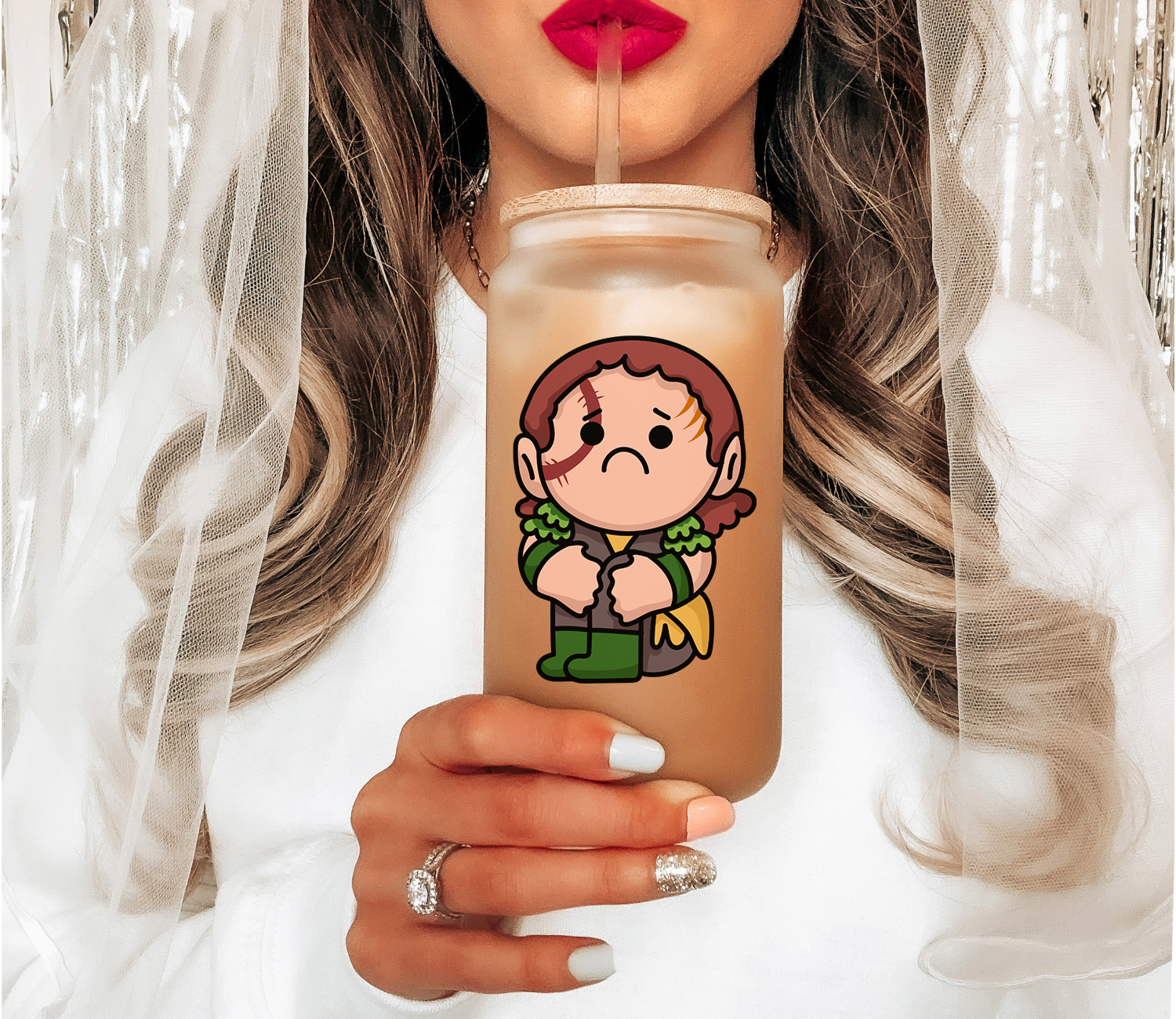 Baldur's Gate 3 Gift Idea, Funny Baldur's Gate Character Glass Mug, Gamer Gift for Girlfriend, Video Gaming Gift, Christmas Gift for Her