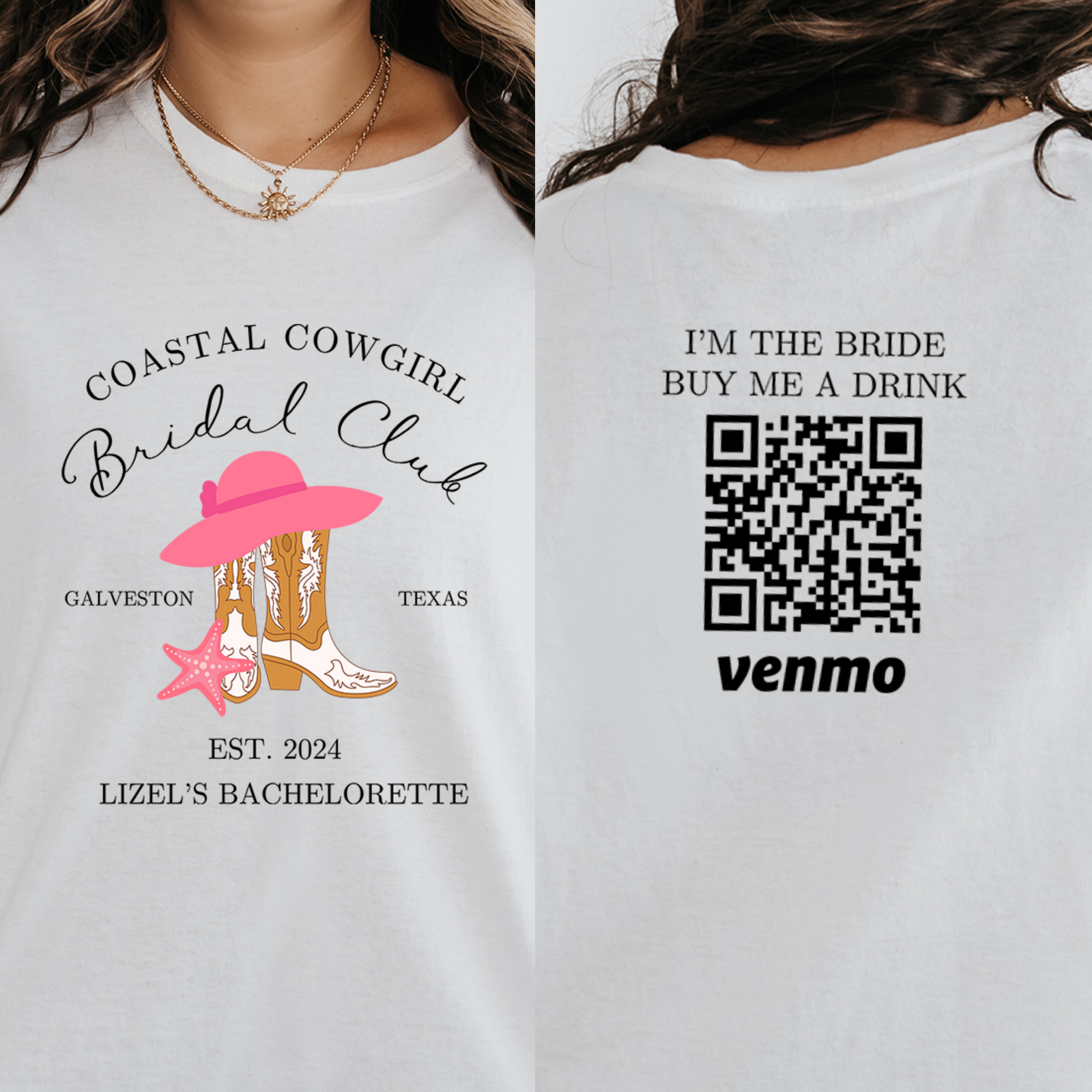 Personalized Beach Bachelorette Party Shirt, Custom Venmo Shirts, Buy the Bride A Drink, Coastal Cowgirl Bachelorette, Bridesmaid Shirts