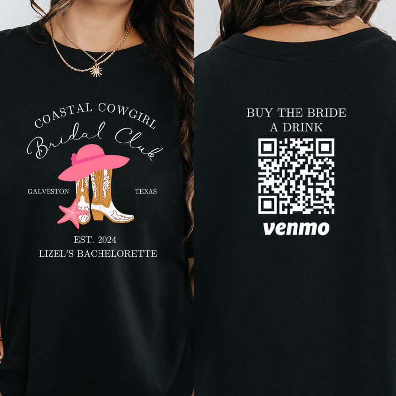 Personalized Beach Bachelorette Party Shirt, Custom Venmo Shirts, Buy the Bride A Drink, Coastal Cowgirl Bachelorette, Bridesmaid Shirts
