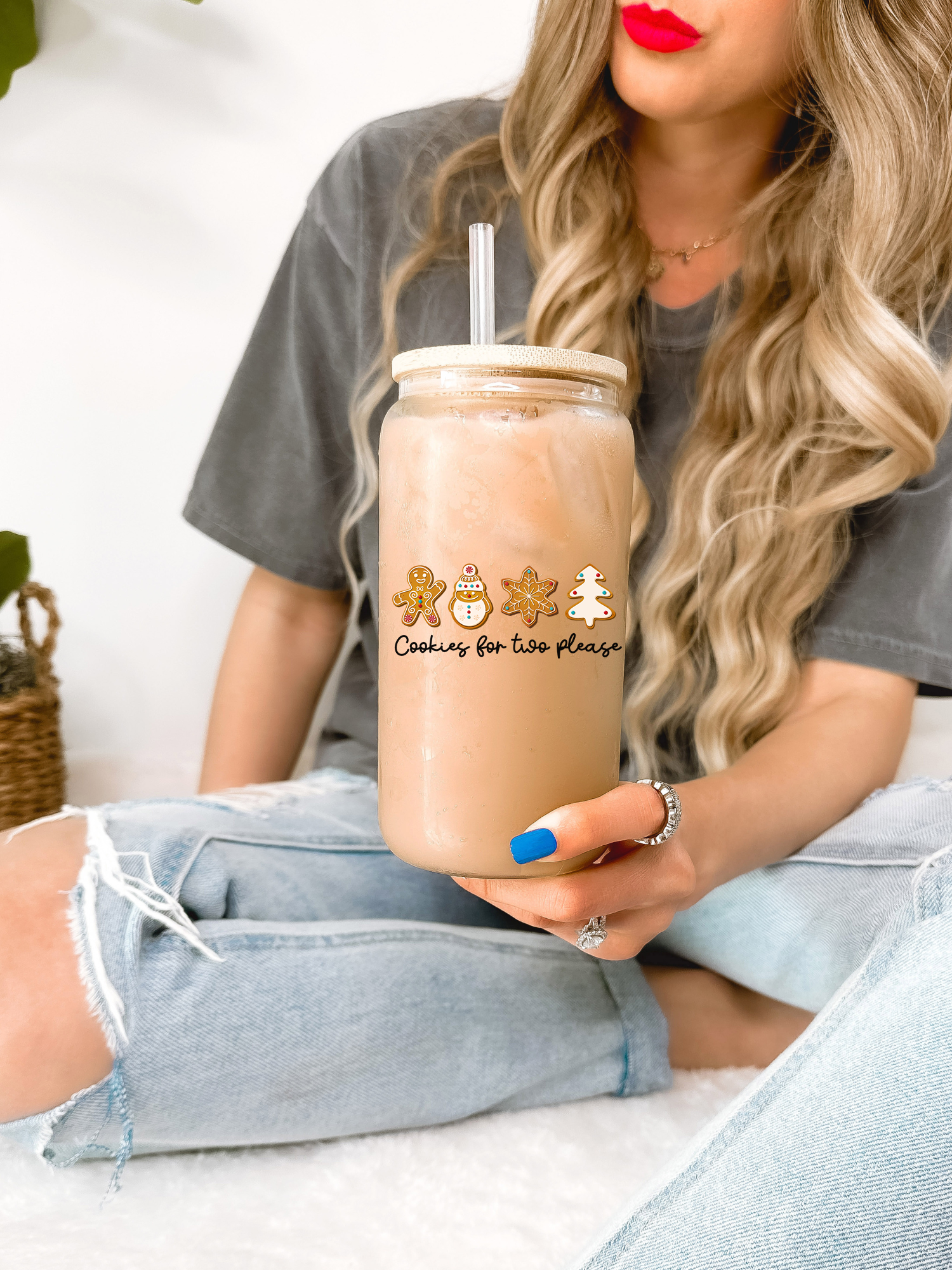 Christmas Cookies For Two Please Glass Mug, Pregnancy Announcement Christmas Mug, Pregnancy Reveal Christmas Gift, Maternity Christmas Cup