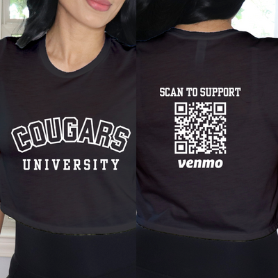 Personalized College Crop Top, Custom College Shirt, Custom Venmo Shirt, Student Gift, College Tshirt, University Tshirt, Graduation Gift