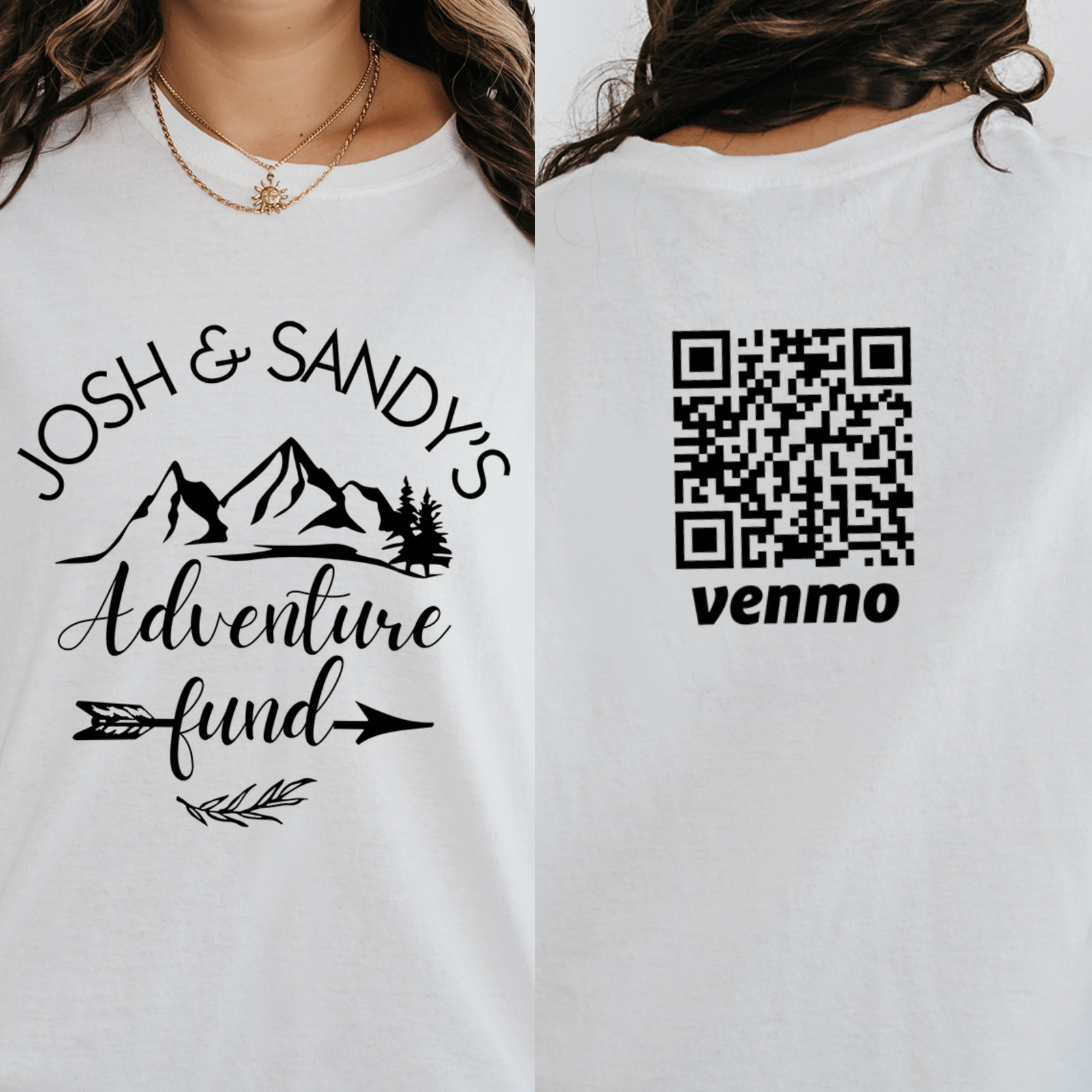 Personalized Couple Adventure Fund Shirts, Matching Shirts, Honeymoon Gift for Him and Her, Custom Venmo Shirts for Couples, Holiday Fund