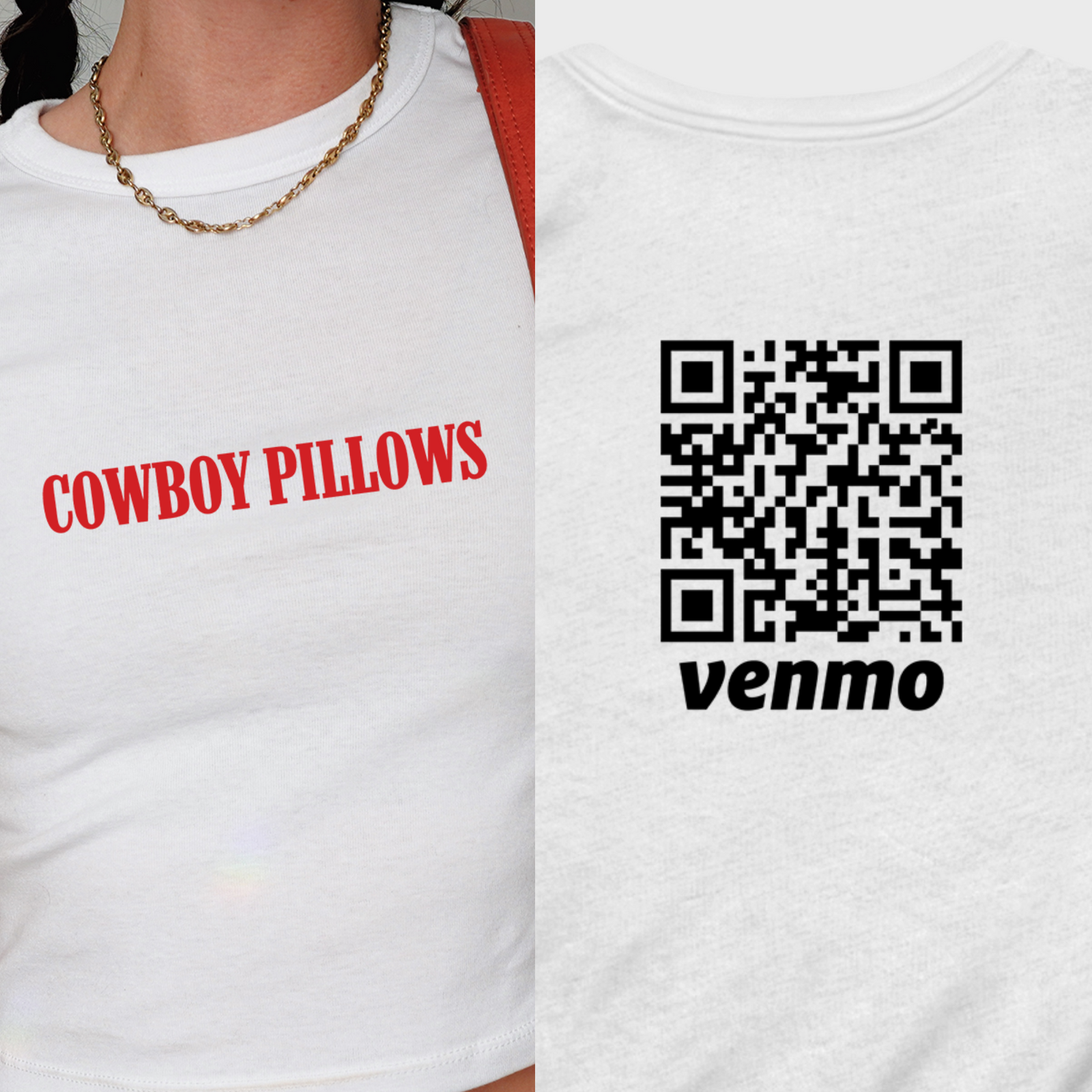 Personalized Cowboy Pillows Crop Top, Custom Venmo Code Shirt, Country Music Shirt, Cowgirl Shirt, Western Graphic Tee, Ride A Cowboy