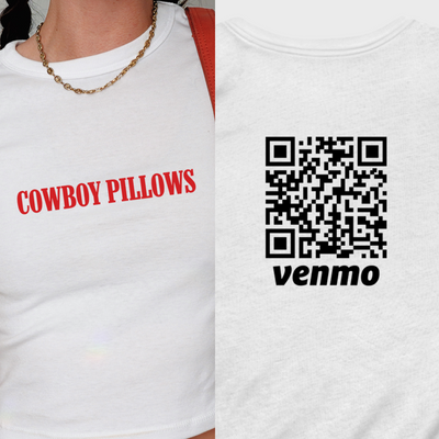 Personalized Cowboy Pillows Crop Top, Custom Venmo Code Shirt, Country Music Shirt, Cowgirl Shirt, Western Graphic Tee, Ride A Cowboy
