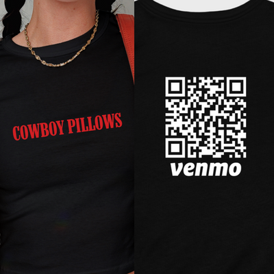 Personalized Cowboy Pillows Crop Top, Custom Venmo Code Shirt, Country Music Shirt, Cowgirl Shirt, Western Graphic Tee, Ride A Cowboy