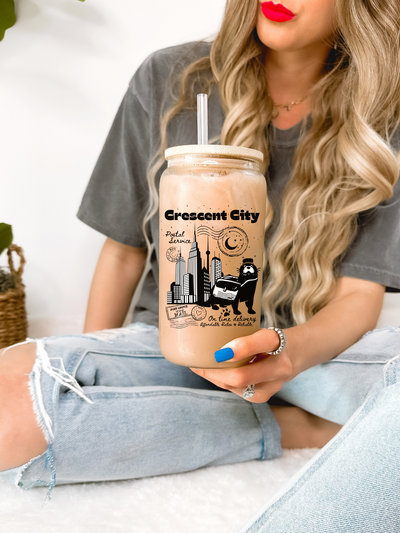 16 oz Crescent City Postal Service Glass Mug, Gift for Book Lovers, Bookish Tumbler, Birthday Gift for Bookworm Best Friend Book Club Gifts