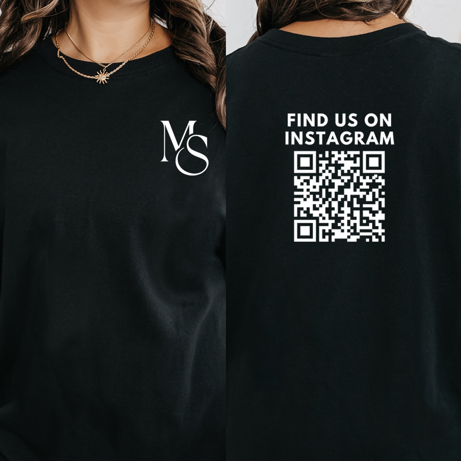 Personalized Logo Design Shirt, Custom Your Logo Here Company Shirts, Follow Us, Connect With Us, Business Social Media QR Code Shirts