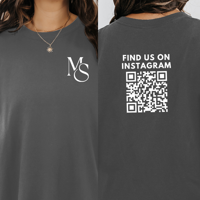 Personalized Logo Design Shirt, Custom Your Logo Here Company Shirts, Follow Us, Connect With Us, Business Social Media QR Code Shirts