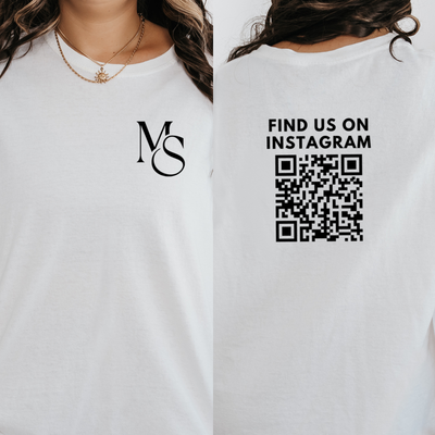 Personalized Logo Design Shirt, Custom Your Logo Here Company Shirts, Follow Us, Connect With Us, Business Social Media QR Code Shirts