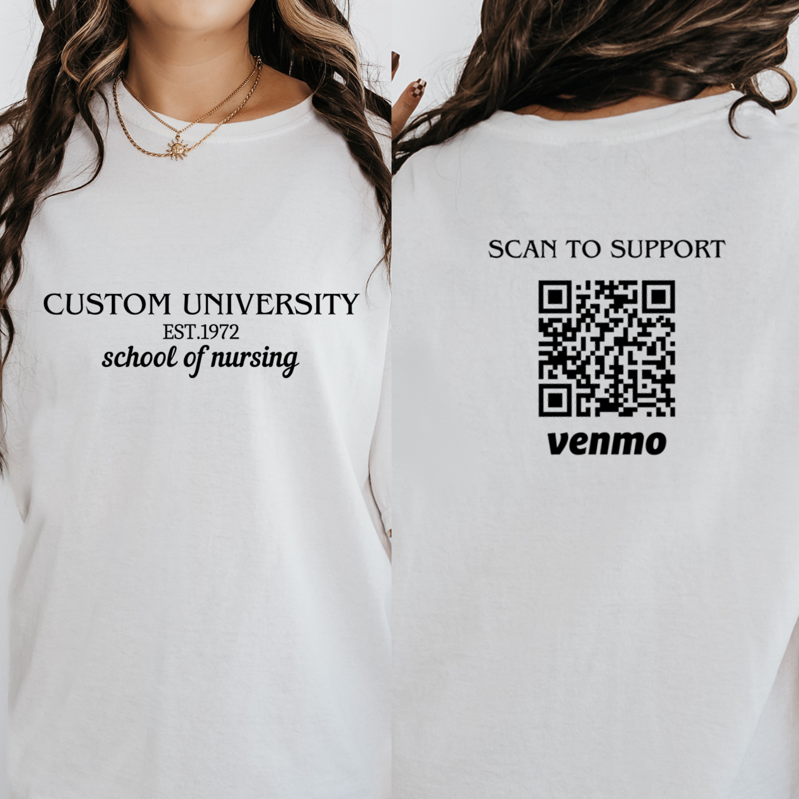 Custom University School of Nursing Shirt, Venmo Shirt, Personalized Gift for Nursing Student, Education Fund Shirts
