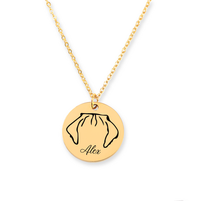 My Dog Mama Personalized Memorial Pet Ear Necklace | Rainbow Bridge Dog Necklace | Loss of Dog Gift | Dog Loss Gift | Dog Mom Gift