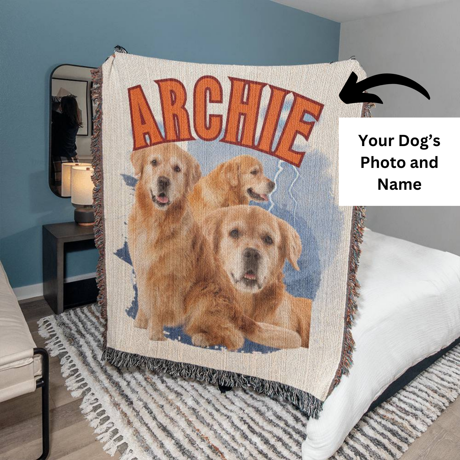 Personalized Dog Photo Blanket, Custom Pet Blanket, Pet Memorial Gifts, Gifts For Dog Lovers, Dog Owners, Dog Mom, Pet Memorial Blanke