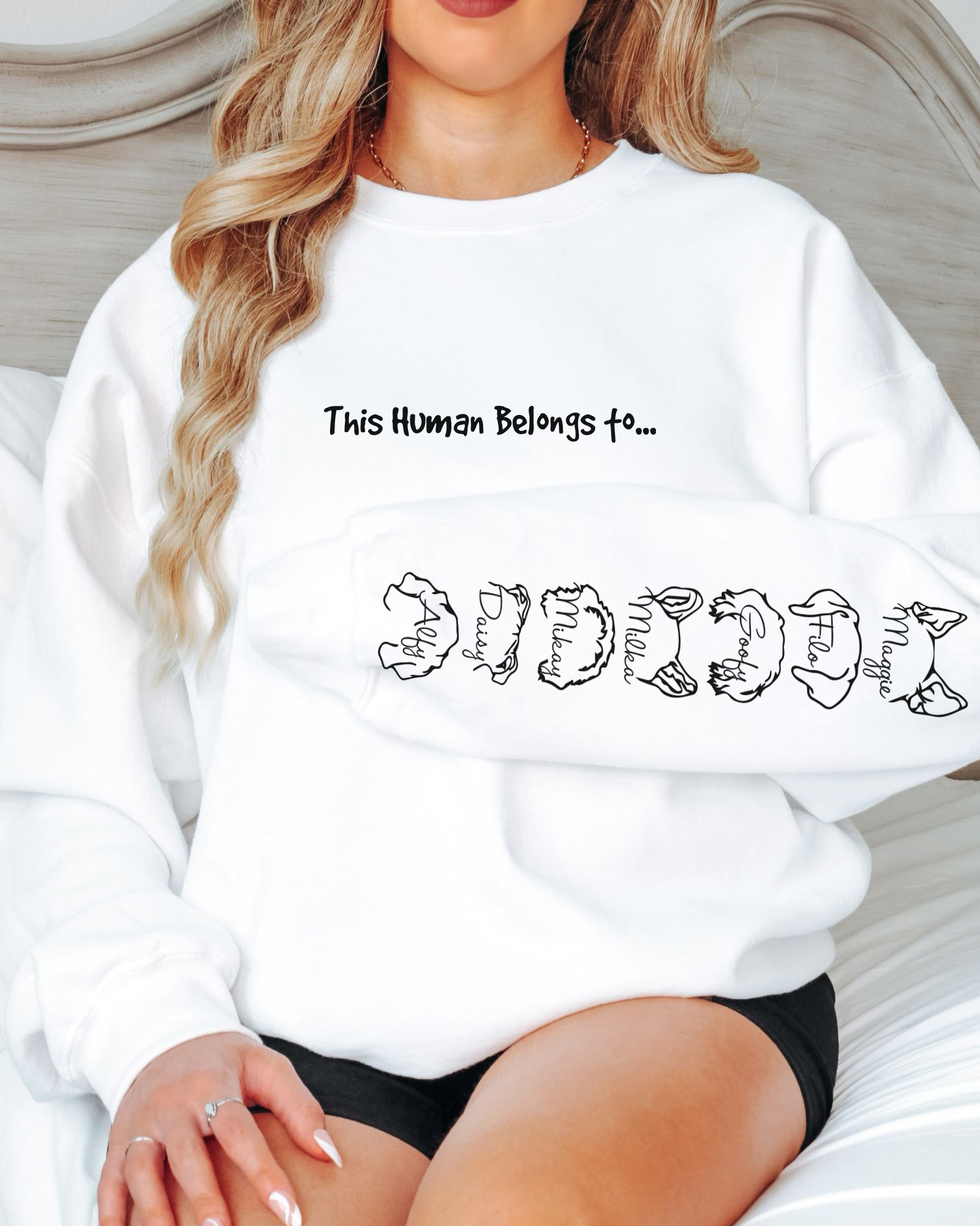 Personalized Dog Mom Sweatshirt, Dog Ear Sweatshirt, Pet Custom Sweatshirt, Gift for Dog Lovers, Dog Memorial Gift, Fur Mama Sweater