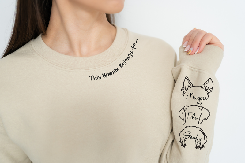 Personalized Dog Ear Sweatshirt, Dom Mom Gift Ideas, Dog Mom Custom Sweatshirt, Christmas Gift for Gift for Dog Lovers