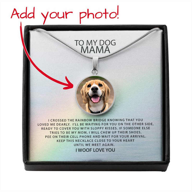 Personalized To My Dog Mama Necklace, Custom Dog Photo Necklace, Dog Memorial Remembrance Gift for Dog Mom, Christmas Gift for Dog Lovers