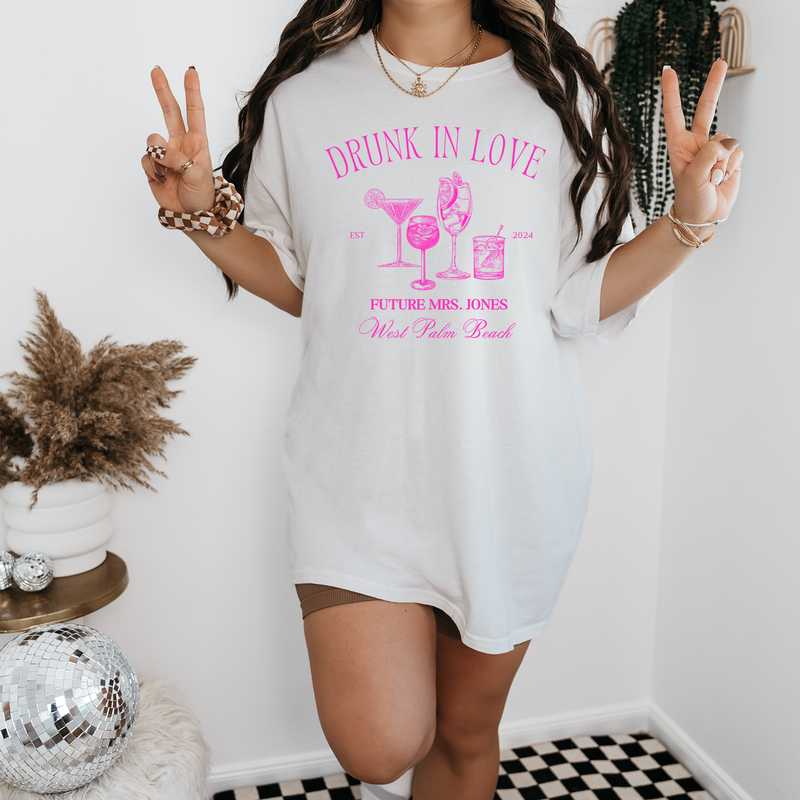 Custom Bachelorette Party Shirts, Just Drink, Drunk In Love Buy Bride A Drink Shirt, Venmo QR Code Bride Shirt, Bride and Bridesmaid Shirts