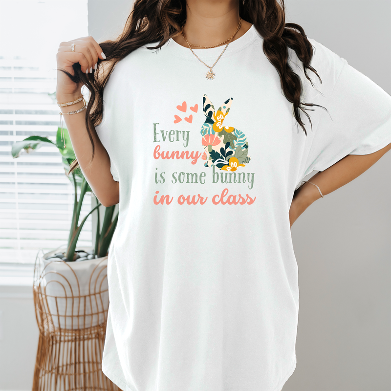 Teachers Easter Shirt, Floral Bunny Easter Gift For Teacher, Teachers Easter Day Outfit, Teacher Bunny Shirt Gift