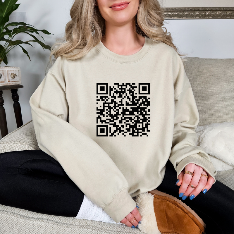 Fuck You QR Code Sweatshirt, Funny Saying Shirts, Sarcastic Gift for Friends, Gift for Coworker, Adult Humor Sweater