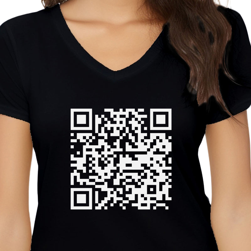 Fuck You QR Code V Neck Shirt, Funny Saying Shirt, Sarcastic Gift for Friends, Gift for Coworker, Adult Humor Tees