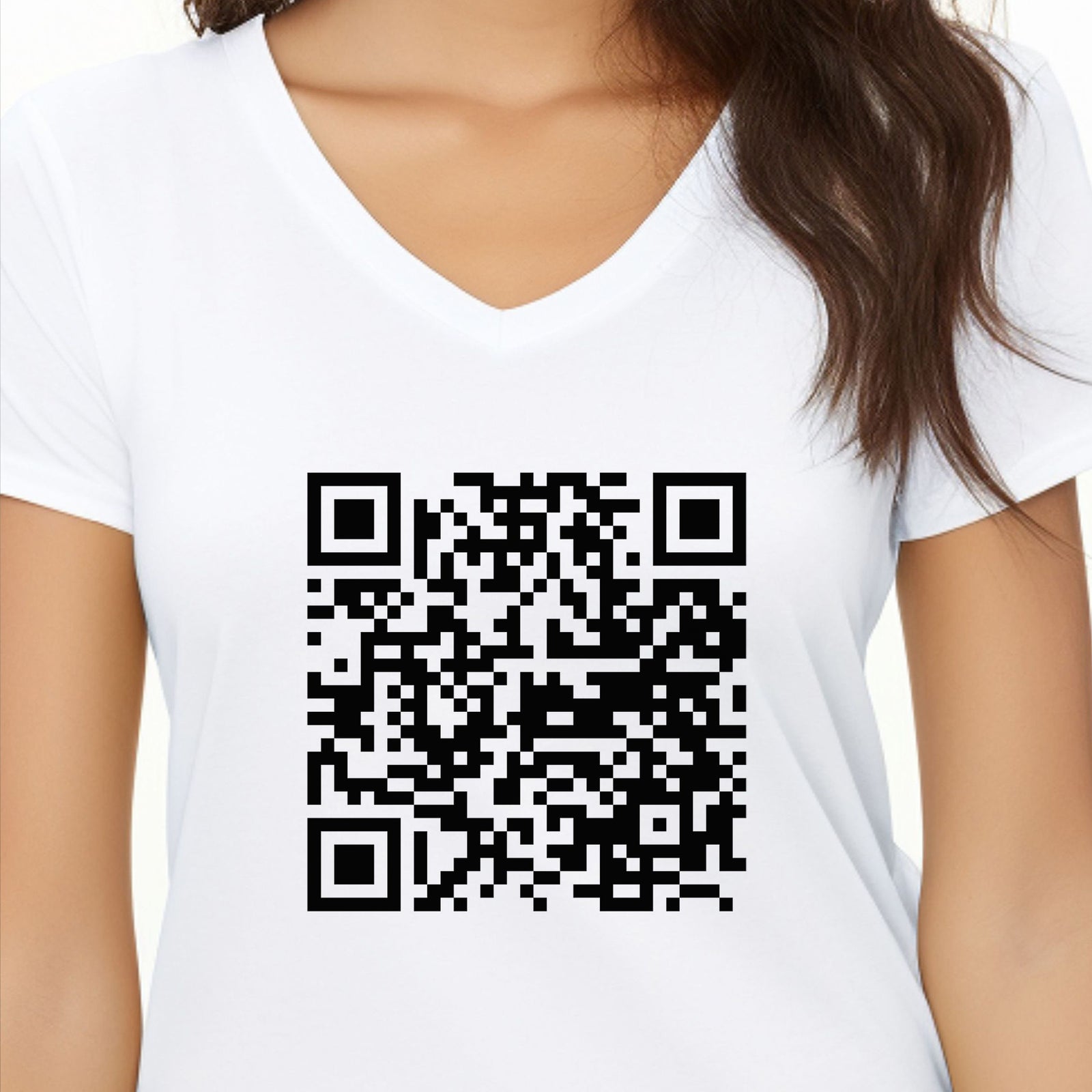 Fuck You QR Code V Neck Shirt, Funny Saying Shirt, Sarcastic Gift for Friends, Gift for Coworker, Adult Humor Tees