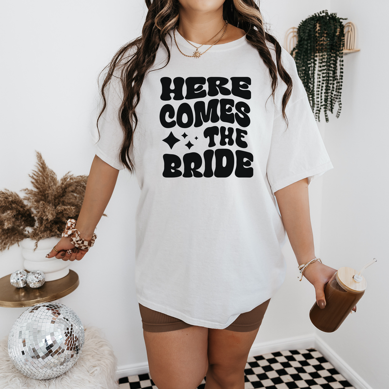 Custom Bachelorette Party Shirt, Here Comes The Party, Groovy Retro Bachelorette Gifts, Personalized Bach Shirts, Venmo Shirt
