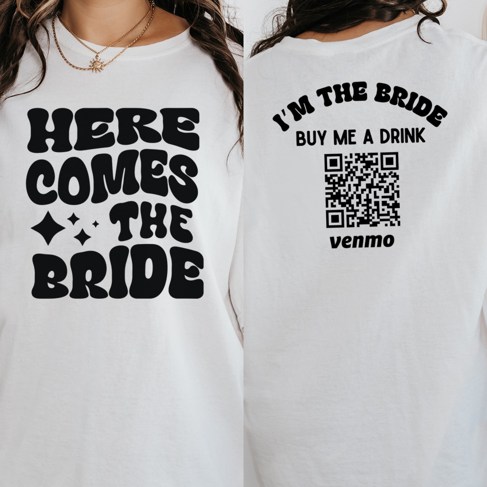 Custom Bachelorette Party Shirt, Here Comes The Party, Groovy Retro Bachelorette Gifts, Personalized Bach Shirts, Venmo Shirt