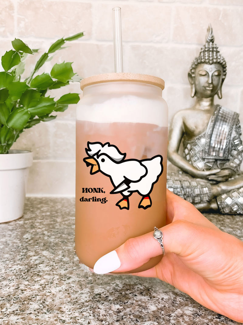 Goose Astarion Mug, Goostarion Honk Darling Glass Mug Tumbler, Gamer Gifts for Her, Dungeon And Dragon, Baldurs Gate 3 Inspired Gamer Mug