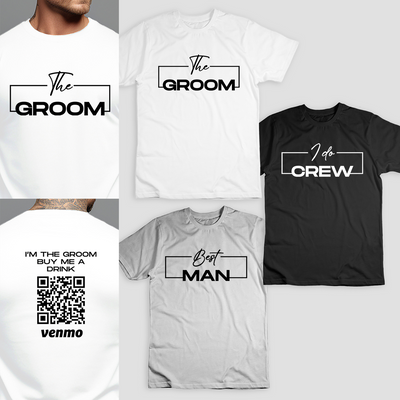 Personalized Bachelor Party Groom Crew Shirts, Custom Venmo QR Code Buy The Groom A Drink, Best Man Shirts, Groom Shirts, Groomsmen Shirts